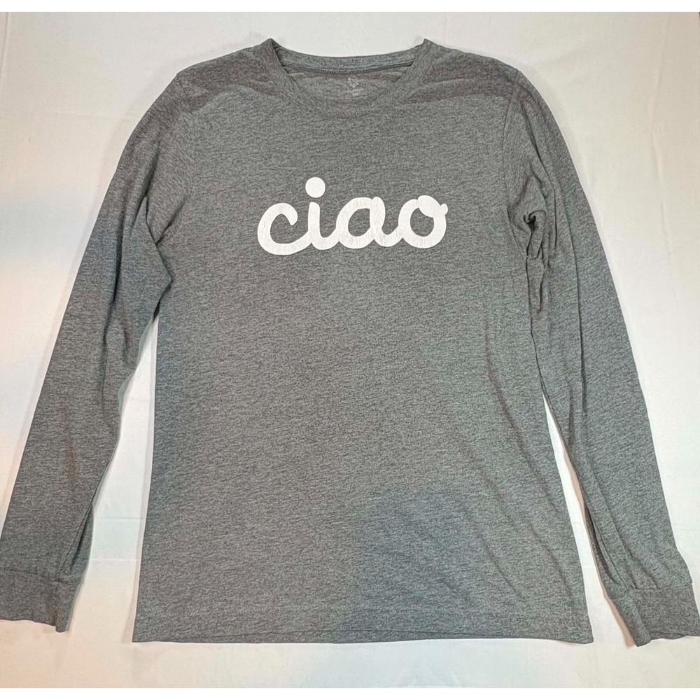 Parisi Pizzeria Denver Shirt Womens Small Gray Long Sleeve Graphic Ciao Italian